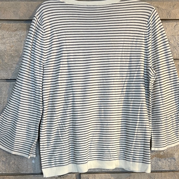 Talbots Striped Sweater with Floral Embellishments - Picture 6 of 11